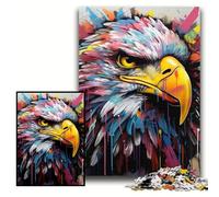 Jigsaw Puzzle 1000 Pieces Eagle Graffiti Wooden Jigsaw Puzzles for Adults Size 50x75cm for Birthdays And Holidays