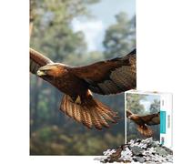 Jigsaw Puzzle 1000 Pieces Eagle in Flight over Forest Brain Intelligence Challenge Addictive Toys Impossible Game Stress Reliever Gifts Ideas (Size 38x26cm)