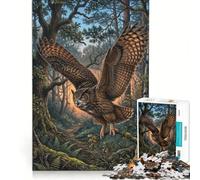 Jigsaw Puzzle 1000 Pieces Eagle-Owl in Flight, Impossible Game, Fun Activities at Home, Artists' Collection, Fine Arts 38x52cm