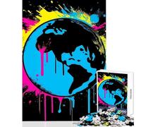 Jigsaw Puzzle 1000 Pieces Earth Fragile Tellus Educational Toy Great Gift for Games Family Game with Matching Poster And Trivia Sheet Size 38x52cm