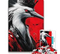 Jigsaw Puzzle 1000 Pieces Egret Bird Crowning The Heron King Animal Home Art Decor Secret Santa Gifts for 14+ Puzzle Game Offered 38x26cm