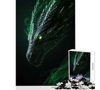 Jigsaw Puzzle 1000 Pieces Emerald Shadow Dragon Jigsaw Puzzles for Adults Hand Speed Race Difficult And Challenge for Is Ideal As A Gifts (38x52cm)