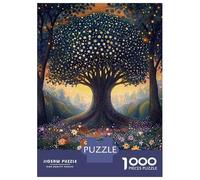 Jigsaw Puzzle 1000 Pieces Enchanted Forest Tree in Pointillist Style Puzzles for Adults Toy Wall Decor Hand Speed Race Deal As Gifts for The Whole Family 38x26cm/1000pcs