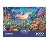 Jigsaw Puzzle 1000 Pieces Enchanted Garden with Glowing Plants And Butterflies Puzzles 38x26cm/1000pcs Gift For Kids Stress Reliever Family Game DIY Cardboard