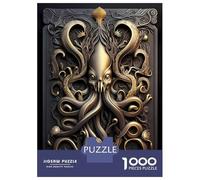 Jigsaw Puzzle 1000 Pieces Epic Kraken Golden Monster Jigsaws for Adults Brain Teaser Game Improve Memory Deal As Gifts for The Whole Family 38x26cm/1000pcs