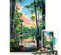 Jigsaw Puzzle 1000 Pieces Everglades National Park Illustration Accurate Joint Fun Mind Exercise Toy Peace Time Play Christmas Art Piece (50x75cm)