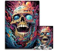 Jigsaw Puzzle 1000 Pieces Fantasy Colorful Skull Jigsaw Puzzles Creative Family Game & Home Decor, for Teenagers 1000 PCS(75x50cm)