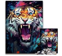 Jigsaw Puzzle 1000 Pieces Fantasy Colorful Tiger Jigsaw Puzzles Creative Family Game & Home Decor, for Teenagers 1000 PCS(75x50cm)