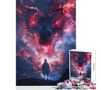 Jigsaw Puzzle 1000 Pieces Fantasy Dragons Fury Fight Jigsaws for Adults Puzzle Pattern Assembly Educational Challenge Birthday Present, Gifts, (38x52cm)