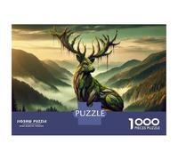 Jigsaw Puzzle 1000 Pieces Fantasy Forest Deer Statue Adult Jigsaw Puzzle Brain Teaser Game Staycation Kill Time Deal As Gifts for The Whole Family 70x50cm/1000pcs