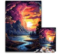 Jigsaw Puzzle 1000 Pieces Fantasy Landscape Under Sunset Difficult Puzzles for Adults Perfect for Teenagers, Family Bonding, Brain Teaser & DIY Home Decor Gift 1000 PCS(38x26cm)