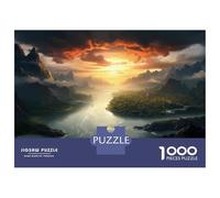 Jigsaw Puzzle 1000 Pieces Fantasy Landscape with River And Mountains Adult Jigsaw Puzzle Brain Teaser Game Staycation Kill Time Deal As Gifts for The Whole Family 38x26cm/1000pcs