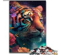 Jigsaw Puzzle 1000 Pieces Fantasy Tiger Made of Wood, Making It A Great Gift for Family Fun 50x75cm for Home Decor, Ideal Christmas & New Year Gift for Teenagers