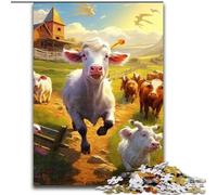 Jigsaw Puzzle 1000 Pieces Farm Animal Puzzle Made of cardboard,Brain Teaser Game, Interactive Family Game, Suitable for Ages 并不想+ 1000pcs(26x38cm)