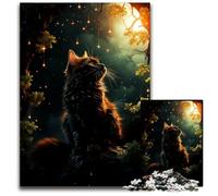 Jigsaw Puzzle 1000 Pieces Feline Glow Challenging Puzzles Interactive Family Game DIY Home Decor Brain Challenge Gift 1000 PCS(75x50cm)