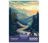 Jigsaw Puzzle 1000 Pieces Female Motorcycle Mountain Puzzles for Adults Toy Wall Decor Hand Speed Race Deal As Gifts for The Whole Family 38x26cm/1000pcs