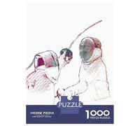 Jigsaw Puzzle 1000 Pieces Fencing Sport Jigsaws for Adults Brain Teaser Game Improve Memory Deal As Gifts for The Whole Family 70x50cm/1000pcs