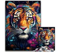 Jigsaw Puzzle 1000 Pieces Ferocious Tiger Painting Jigsaw Puzzles Creative Family Game & Home Decor, for Teenagers 1000 PCS(38x26cm)