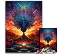 Jigsaw Puzzle 1000 Pieces Fire Colored Phoenix Wooden Jigsaw Puzzles for Adults for Birthdays Holidays Best for Christmas 1000 PCS(75x50cm)