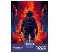 Jigsaw Puzzle 1000 Pieces Firefighter Flame Jigsaws for Adults Brain Teaser Game Improve Memory Deal As Gifts for The Whole Family 38x26cm/1000pcs
