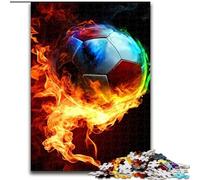 Jigsaw Puzzle 1000 Pieces Flame Football Jigsaw Puzzle Made of cardboard Relax & Challenge, Colorful Home Decor Art, for Friends size 38x26CM