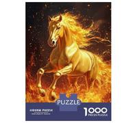Jigsaw Puzzle 1000 Pieces Flaming Horse of Fire Puzzles for Adults Toy Wall Decor Hand Speed Race Deal As Gifts for The Whole Family 52x38cm/1000pcs