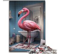 Jigsaw Puzzle 1000 Pieces Flamingo Reading Newspaper Jigsaw Puzzles for Adults Challenging Brain Teaser, Family Activity, Home Decor, size : 38x26cm