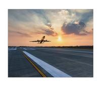 Jigsaw Puzzle 1000 Pieces ，Flight into the Sunset: Takeoff of a Passenger Plane in the Evening Sky，Large Puzzle Game Artwork for Adults Teens, Family Decorations, Unique Puzzle Gift（75x50cm）-U82