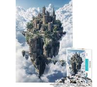 Jigsaw Puzzle 1000 Pieces Floating Castle in The Clouds Brain Intelligence Challenge Addictive Toys Impossible Game Stress Reliever Gifts Ideas (Size 38x52cm)