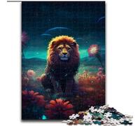Jigsaw Puzzle 1000 Pieces Floral Lion on Mars Wooden Jigsaw Puzzles size 50x75cm for Teenagers & Family Fun - DIY Brain Teaser Game Gift
