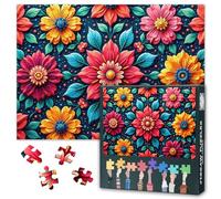Jigsaw Puzzle 1000 Pieces, Floral Pattern Adult Jigsaw Puzzles, Colorful Floral Adults Puzzles 1000 Piece Challenging Puzzle Perfect for Game Nights Toy Finished Size 50x70 cm