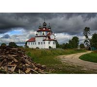 Jigsaw Puzzle 1000 Pieces for Adult Challenging Puzzle Games Natural Scenery,Road,Church,firewood,Temple,Russia 50x70CM