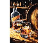 Jigsaw Puzzle 1000 Pieces for Adults 5D Whisky in The Cellar Painting Beginner, DIY Wine Diamond Art for Home Wall Decor Gifts Colorful Puzzles 29.5 x 20 in