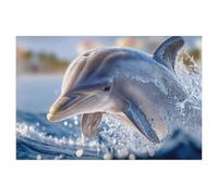 Jigsaw Puzzle 1000 Pieces for Adults，A leap out of the water hunting for prey，Teens Boys Girls Puzzles Difficult Challenging Puzzle for Party Games Kids Family Friends（50x70cm）-AM20