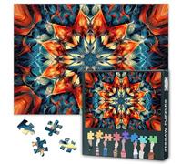 Jigsaw Puzzle 1000 Pieces for Adults Abstract Kaleidoscope Art Vibrant Color Patterns Intricate Geometric Shapes Challenging Puzzle for Adults Meditation Therapy Home Office Wall Decor 27.5x19.7 in