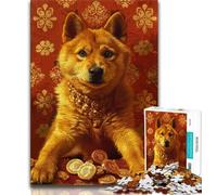 Jigsaw Puzzle 1000 Pieces for Adults Abstract Shiba Inu 1000 Pieces for Adults,Brain Intelligence Challenge Addictive Toys for Home Decoration 38x26cm