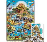 Jigsaw Puzzle 1000 Pieces for Adults African Animals 1000 Piece Jigsaw,Family Activity Fun at Home Activities, Birthday Present,Travel Gifts (size 38x26cm)