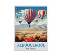 Jigsaw Puzzle 1000 Pieces for Adults,Albuquerque New Mexico Vintage Travel Posters,Paper Puzzle - Unique Suitable for Teenagers and Adults(38x26cm)-BW59