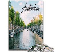 Jigsaw Puzzle 1000 Pieces for Adults Amsterdam 1000 Pieces for Teenagers,Enhance Love between Couples for Ages 14+ (50x75cm)
