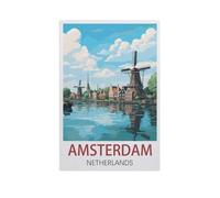 Jigsaw Puzzle 1000 Pieces for Adults，Amsterdam Netherlands，Kids Teens Large Families Puzzle Game（75x50cm）-K79