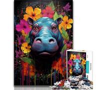 Jigsaw Puzzle 1000 Pieces for Adults Animal Hippos 1000 Pieces for Teenagers,Challenging Family Activity Games DIY Toy for Home Wall Decor Gifts 75x50cm