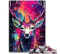 Jigsaw Puzzle 1000 Pieces for Adults Animal Reindeer 1000 Pieces for Teenagers,Challenging Family Activity Games DIY Toy for Home Wall Decor Gifts (26x38cm)