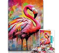 Jigsaw Puzzle 1000 Pieces for Adults Art Psychedelic Flamingo 1000 Pieces for Adults,Brain Intelligence Challenge Addictive Toys for Home Decoration 38x26cm