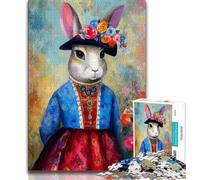 Jigsaw Puzzle 1000 Pieces for Adults Artistic Bunny 1000 Pieces for Adults,Challenging Game for The Whole for Women, Gifts for Men (size 75x50cm)