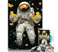 Jigsaw Puzzle 1000 Pieces for Adults Astronaut And Rubber Duck Jigsaw,Stress Reliever Staycation Kill Time Parent-child Interaction 75x50cm