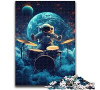 Jigsaw Puzzle 1000 Pieces for Adults Astronaut Playing Drums 1000 Pieces for Teenagers,Challenging Family Activity Games DIY Toy for Home Wall Decor Gifts (26x38cm)