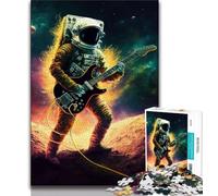 Jigsaw Puzzle 1000 Pieces for Adults Astronaut Playing Guitar 1000 Pieces for Adults,Brain Intelligence Challenge Addictive Toys for Home Decoration 75x50cm