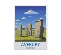 Jigsaw Puzzle 1000 Pieces for Adults,Avebury Wiltshire Vintage Travel Posters,Large Puzzle Game Artwork for Adults Teens26x38cm-DA18