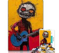 Jigsaw Puzzle 1000 Pieces for Adults Basquiat-style Guitarist 1000 Pieces for Teenagers,is Ideal As Gifts for The Whole Family Suitable for And 14 (size 38x26cm)
