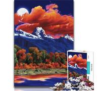 Jigsaw Puzzle 1000 Pieces for Adults Beautiful Mountain River 1000 Pieces for Adults,Family Educational Games Home Decoration Gift 38x26cm